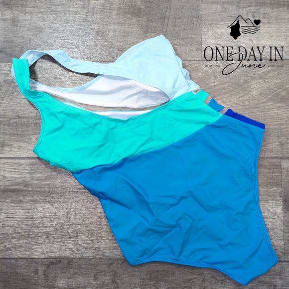 CharmLeaks One Shoulder Mesh Cutout One Piece Swimsuit Size S - Picture 4 of 4